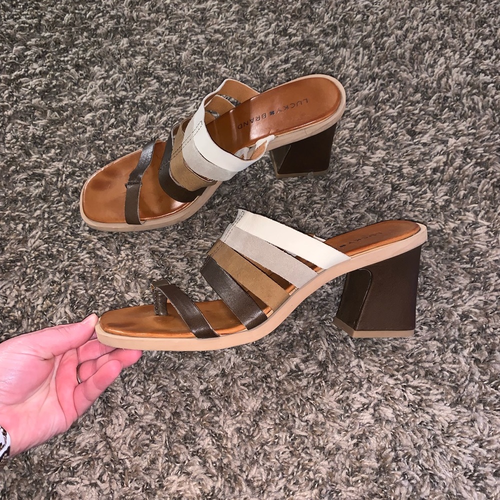 Lucky Brand Bazzra Sandal Heels Size 8.5 - Picture 2 of 7